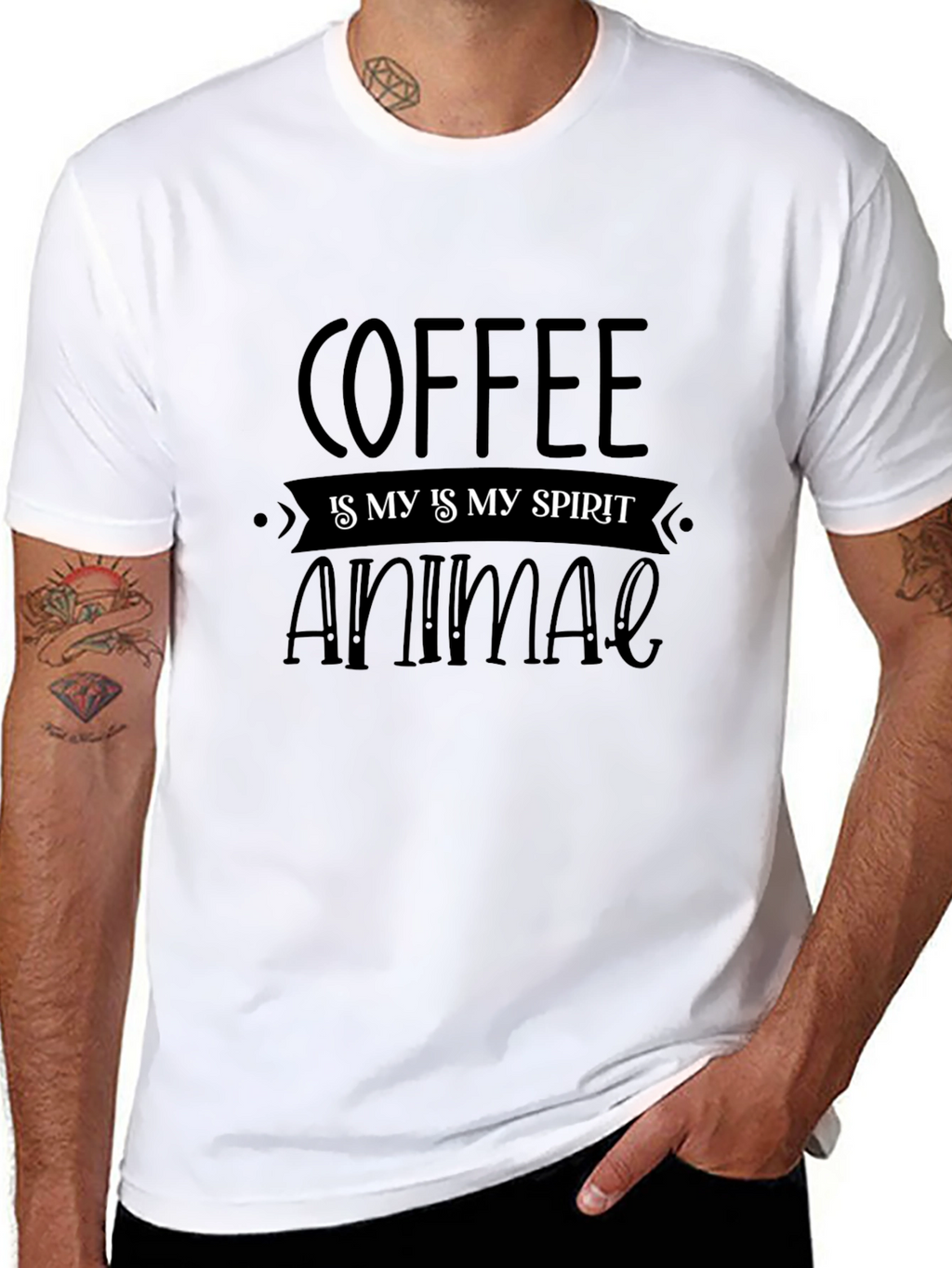 Coffee is My Spirit Animal Black Graphic Tee