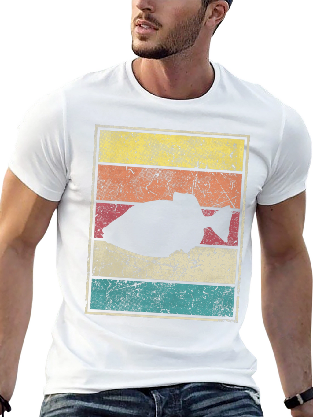 Retro Triggerfish Graphic Tee - Black