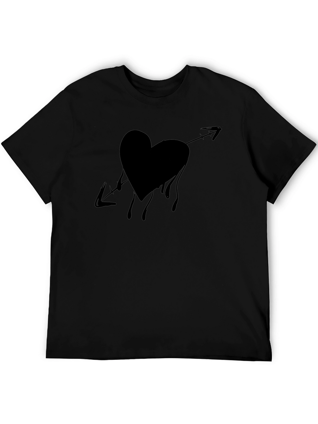 Bleeding Heart Arrow Graphic Tee - Casual Black T-Shirt