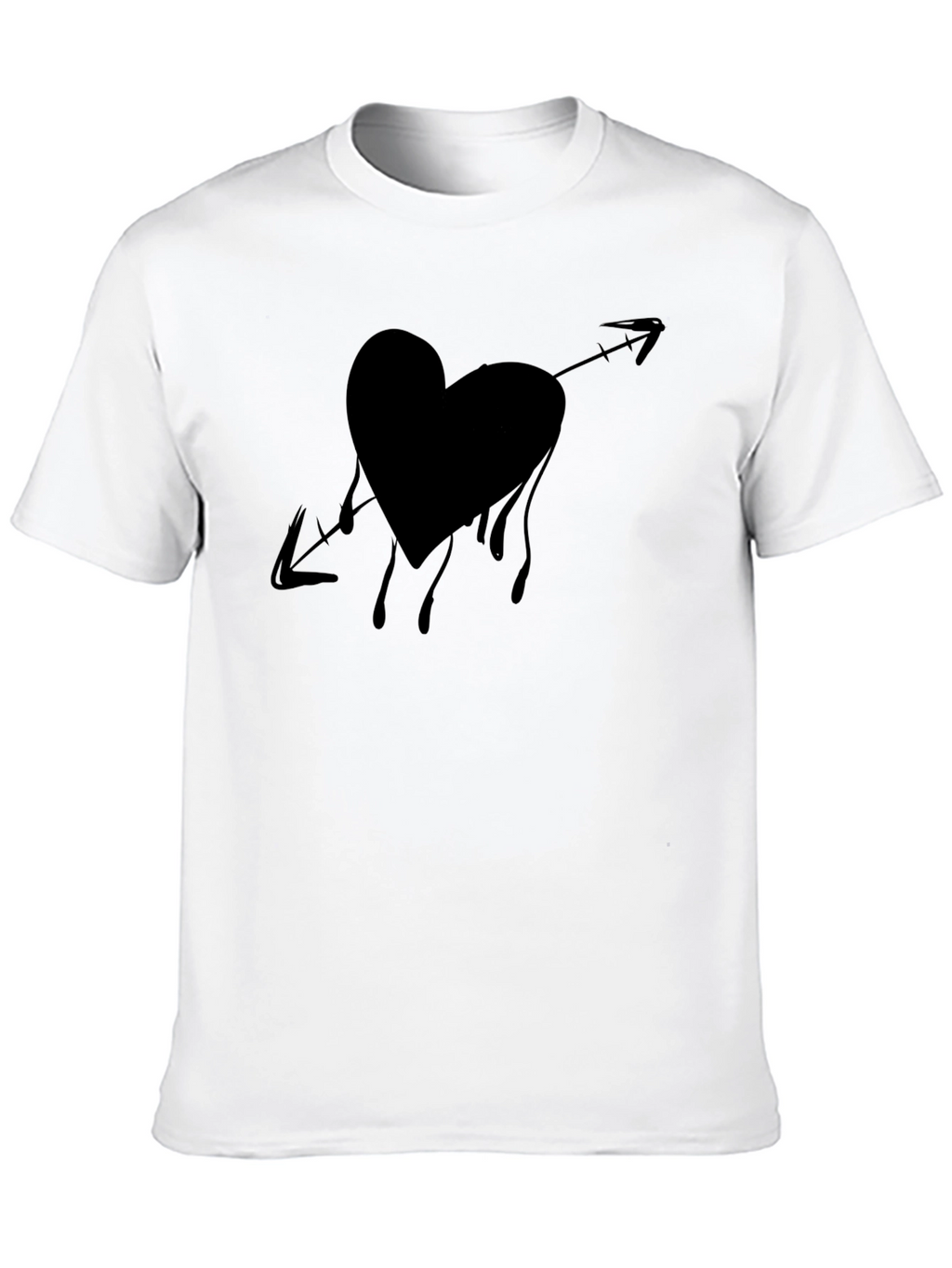 Bleeding Heart Arrow Graphic Tee - Casual Black T-Shirt