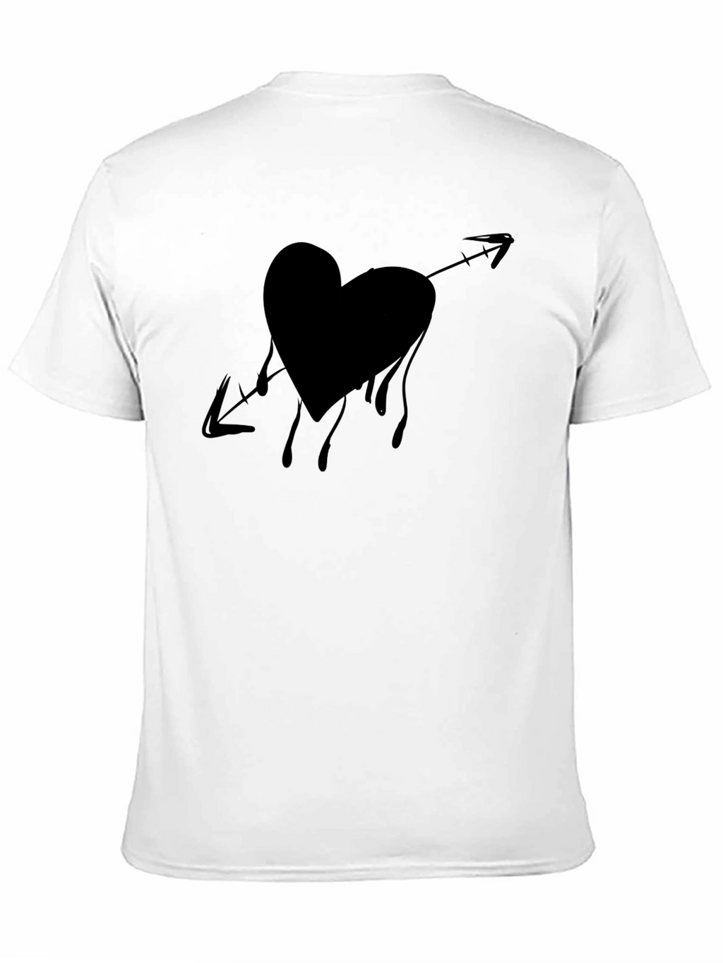Bleeding Heart Arrow Graphic Tee - Casual Black T-Shirt