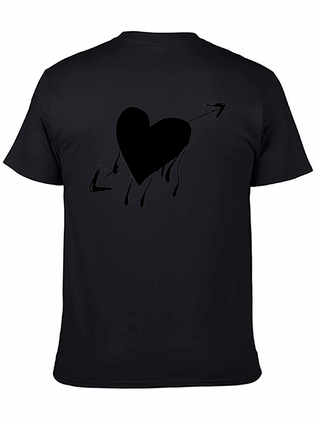 Bleeding Heart Arrow Graphic Tee - Casual Black T-Shirt