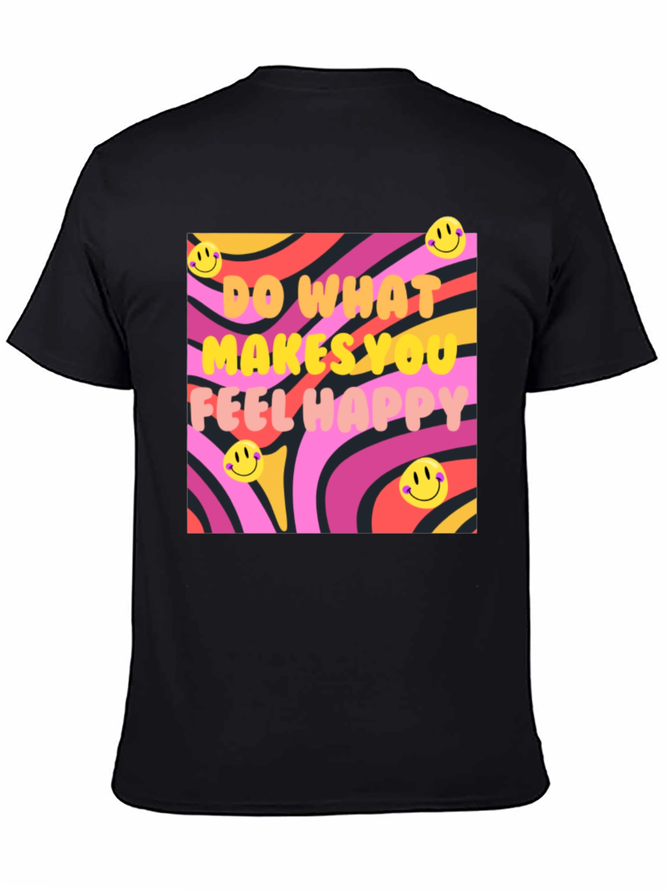 Happy Vibes Graphic Tee - Retro Design