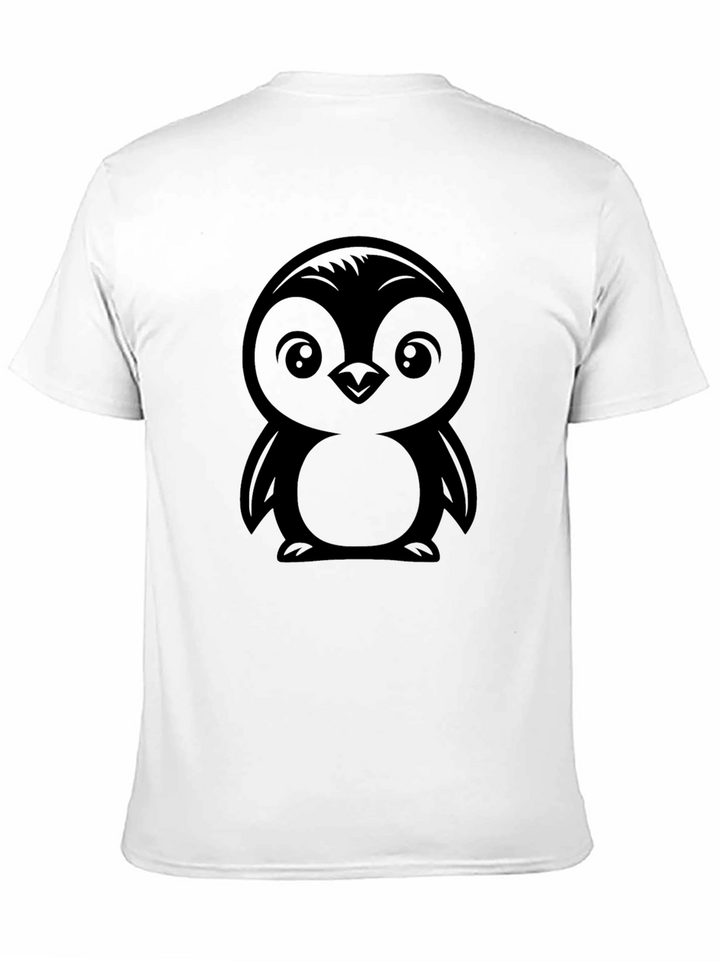 Cute Penguin Graphic Tee - Black