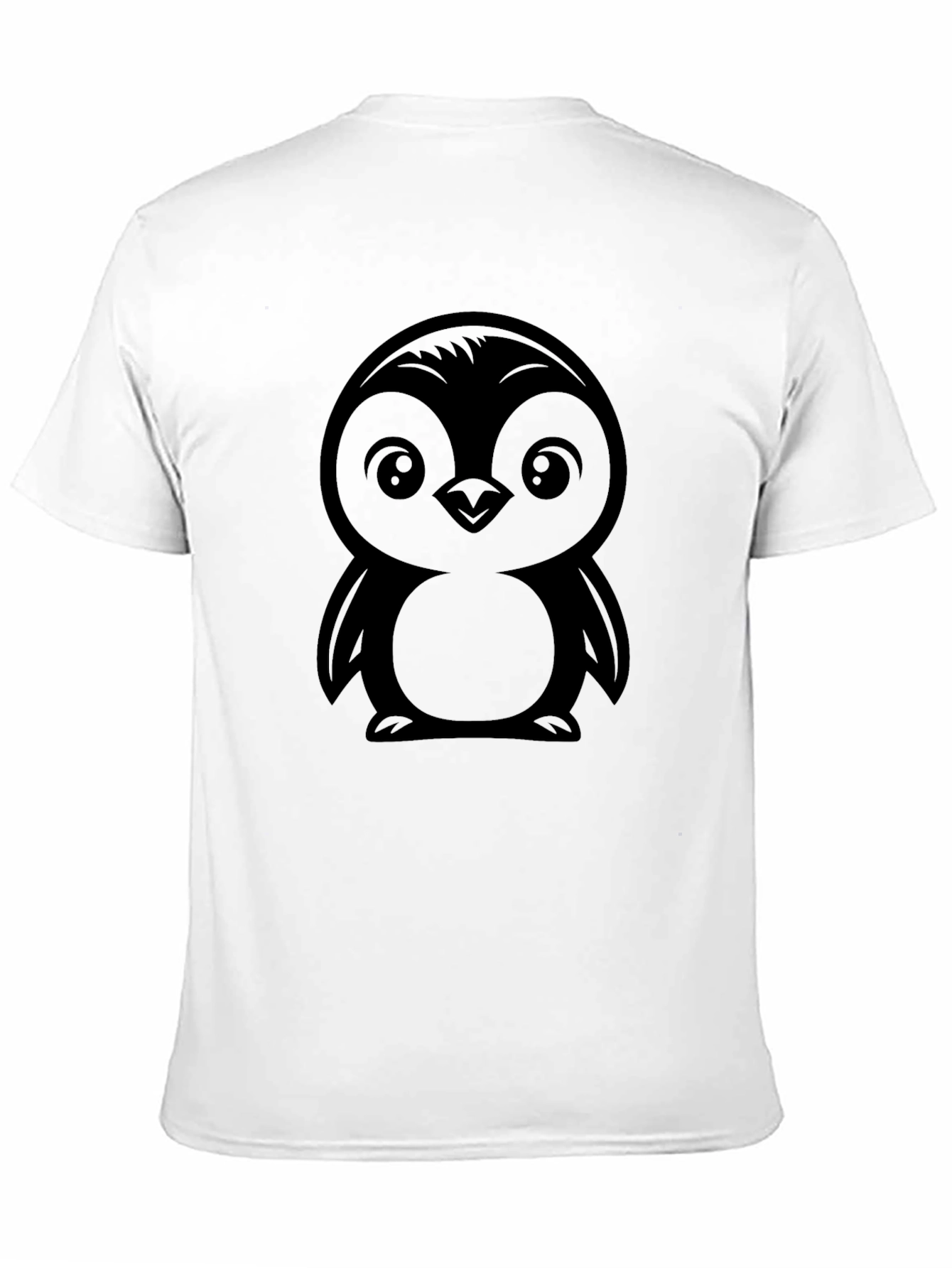 Cute Penguin Graphic Tee - Black