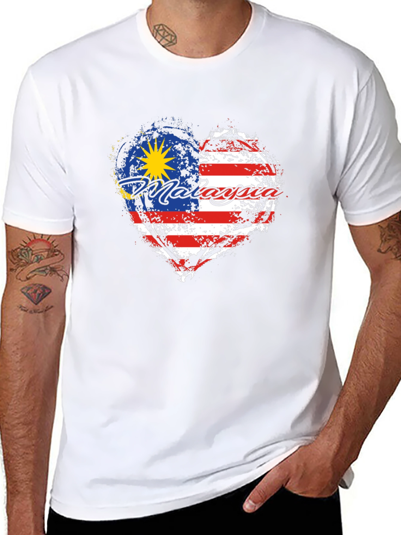 Malaysia Flag Heart T-Shirt