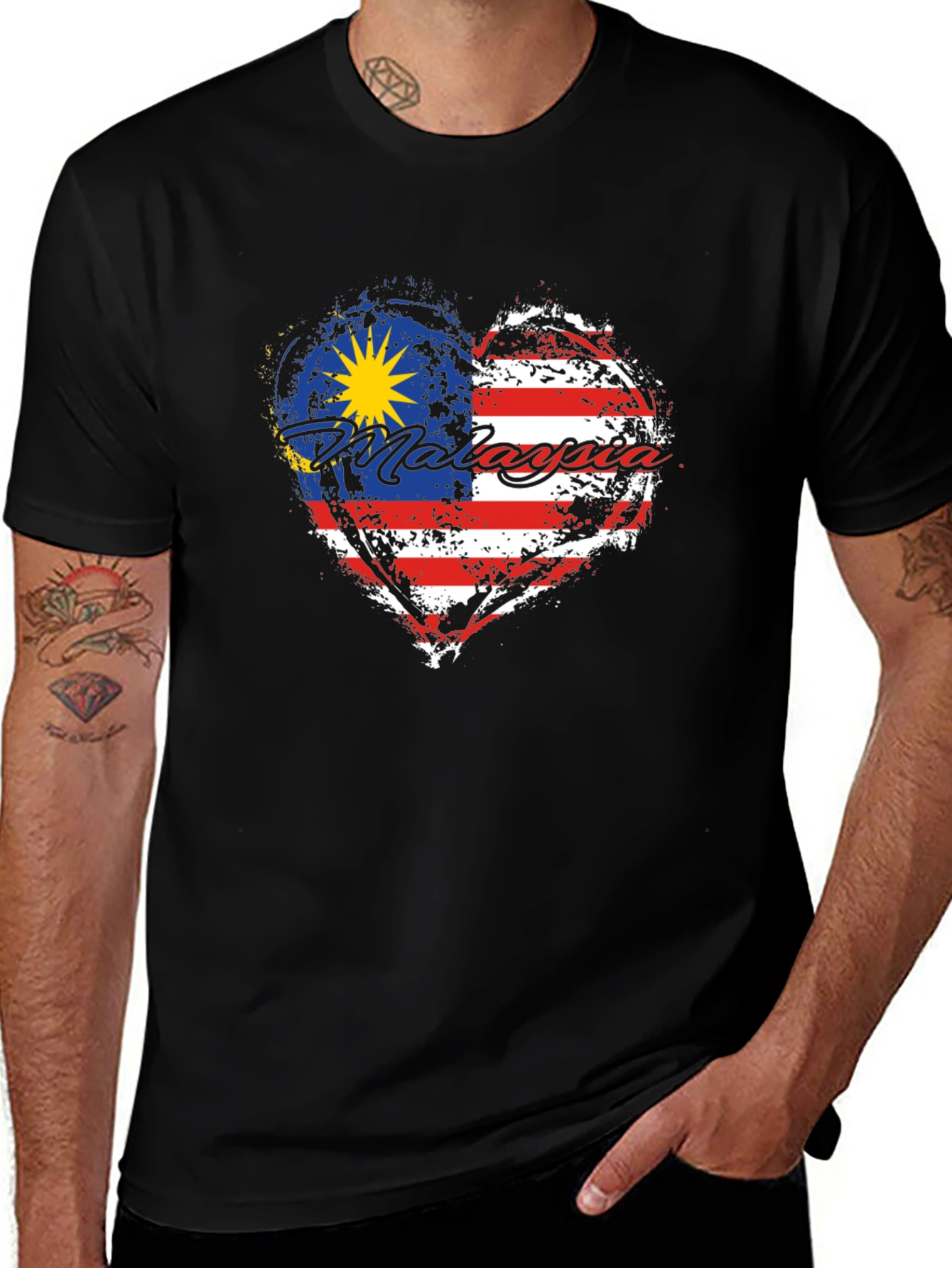 Malaysia Flag Heart T-Shirt