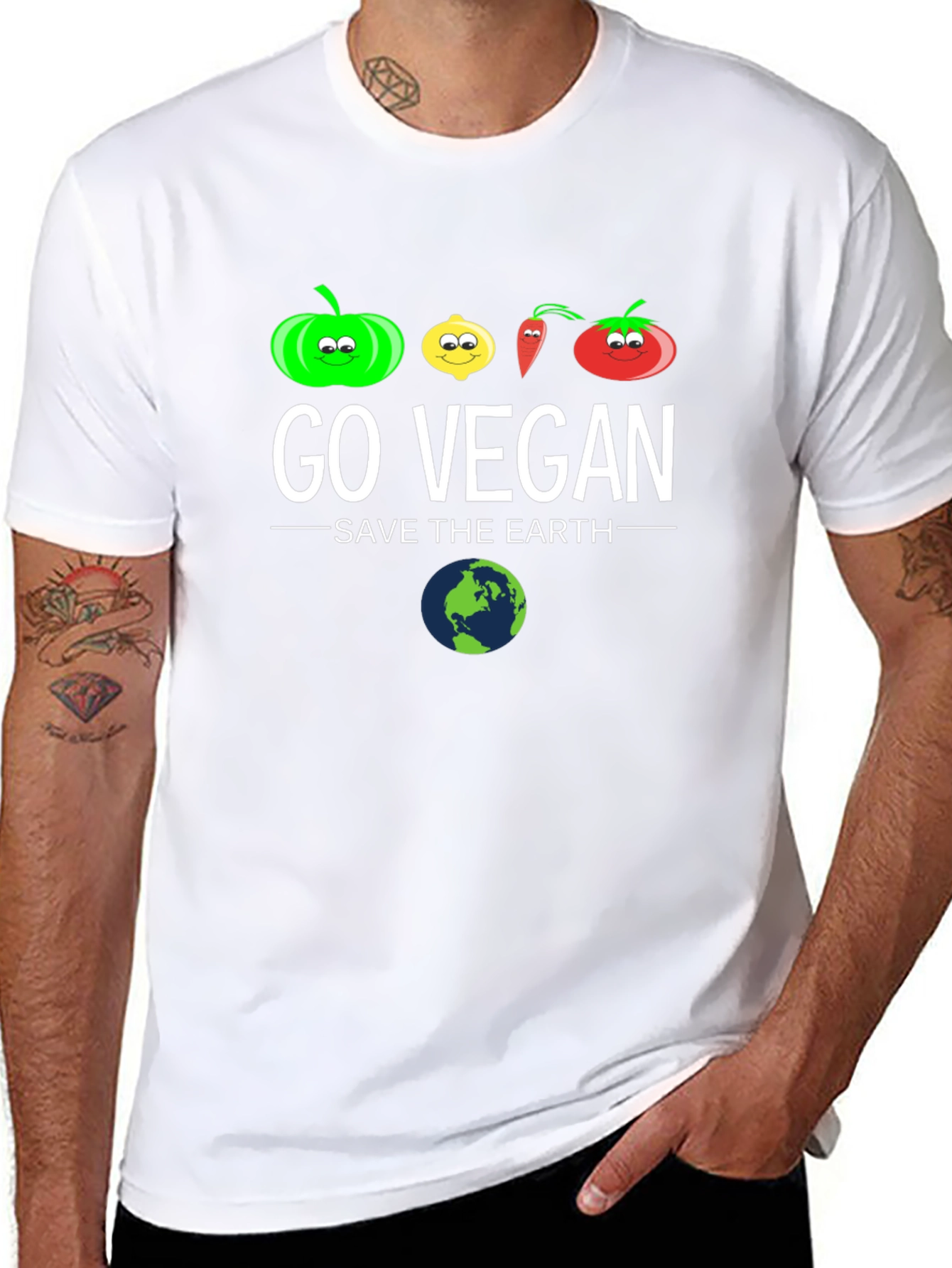 Go Vegan Save The Earth Graphic Tee
