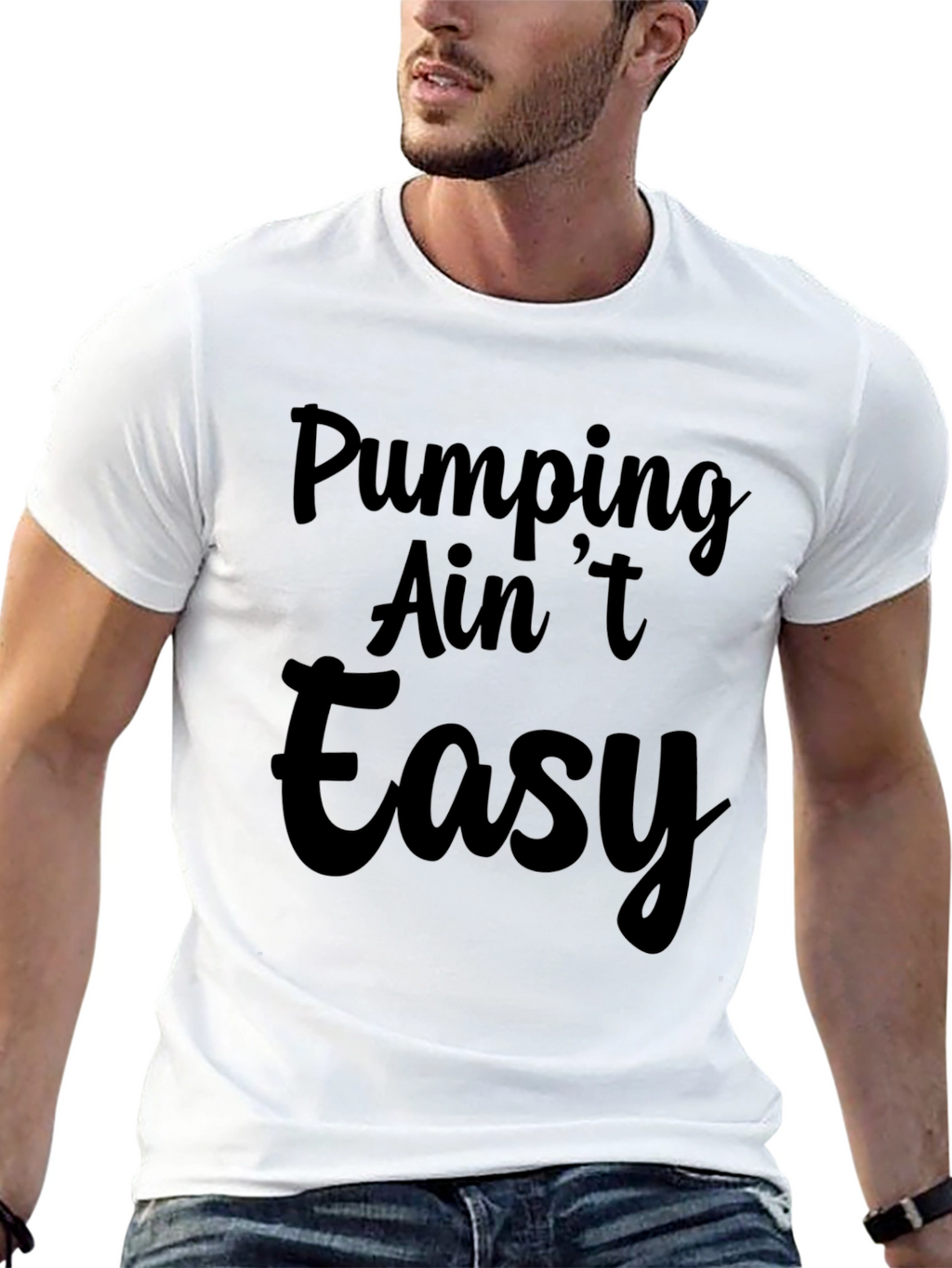 Pumping Aint Easy Black Graphic Tee