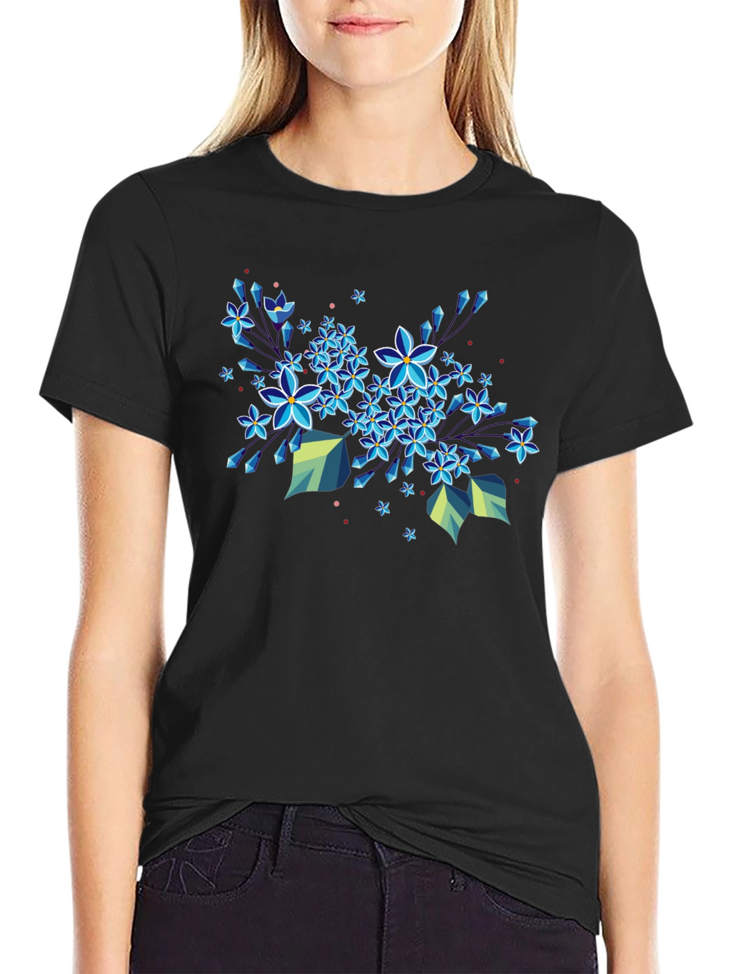 Floral Burst Graphic Tee - Modern Geometric Design