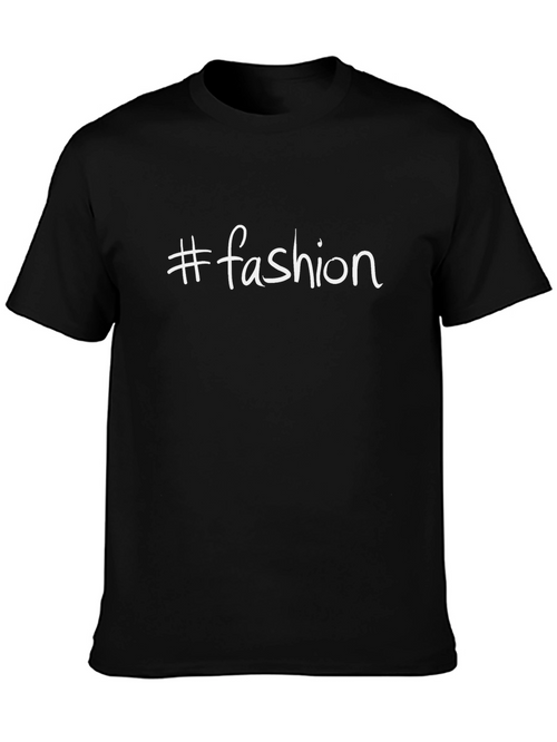 #Fashion Graphic Tee - Trendy Black T-Shirt