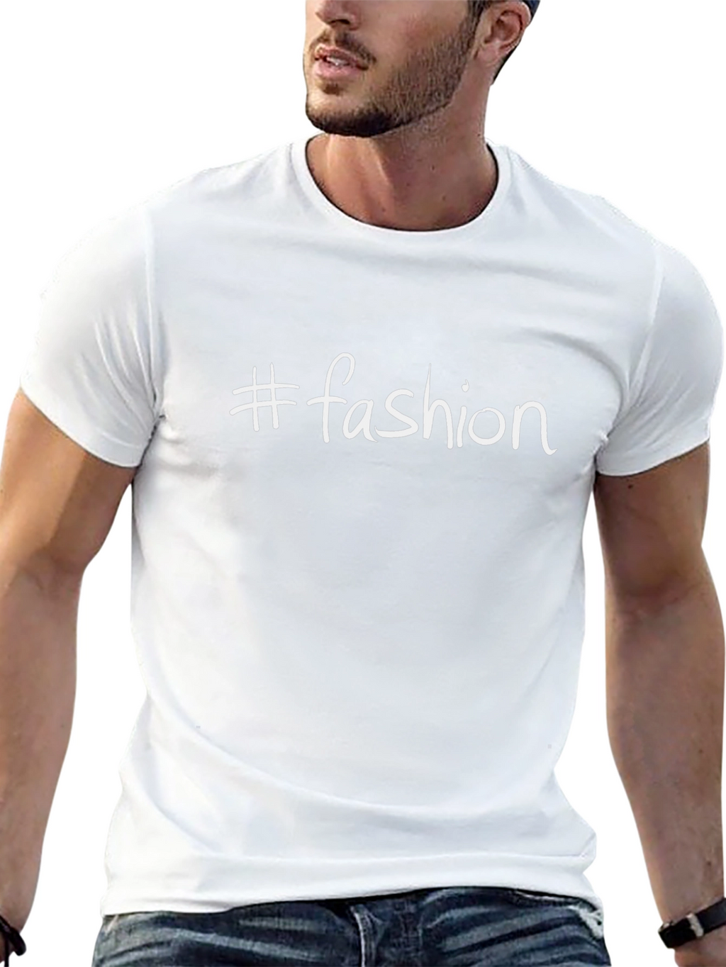 #Fashion Graphic Tee - Trendy Black T-Shirt