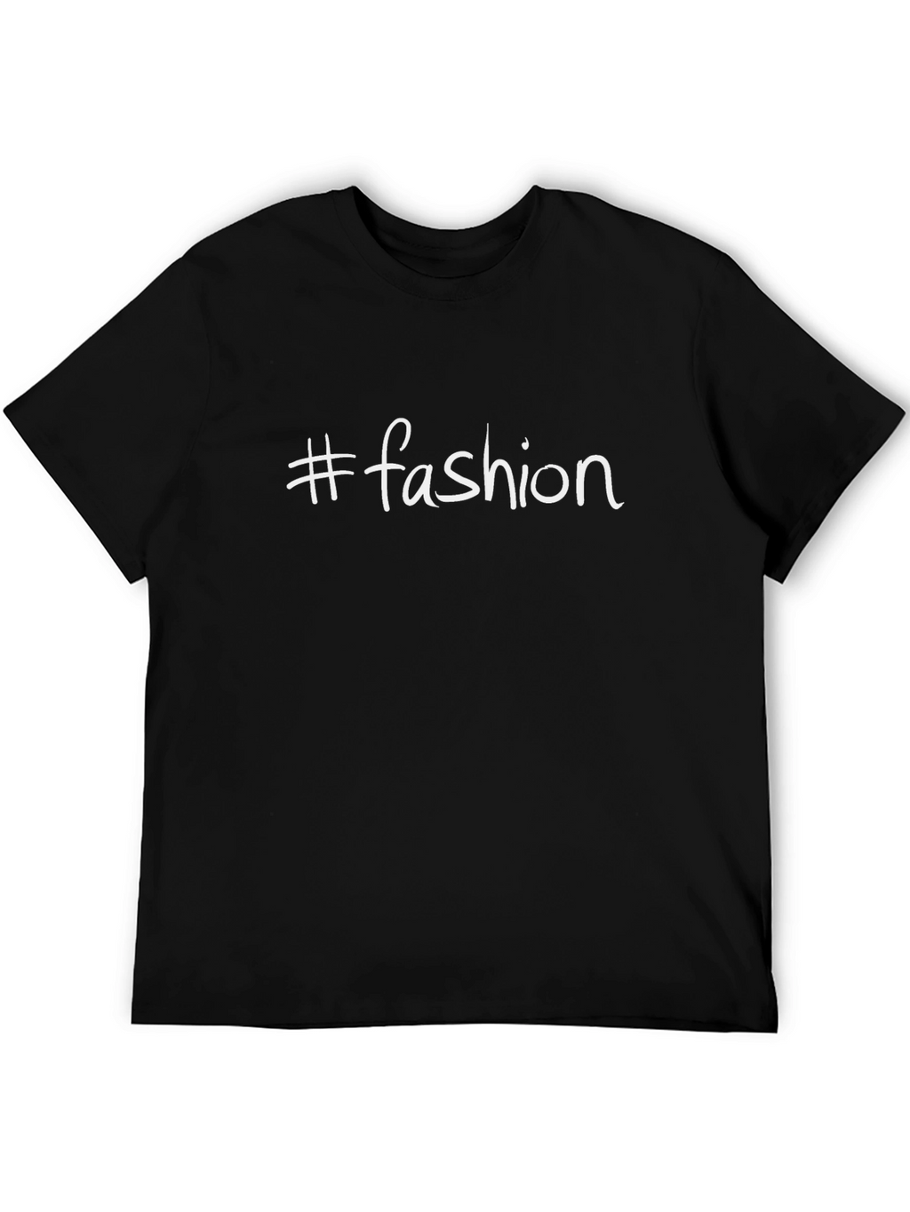 #Fashion Graphic Tee - Trendy Black T-Shirt