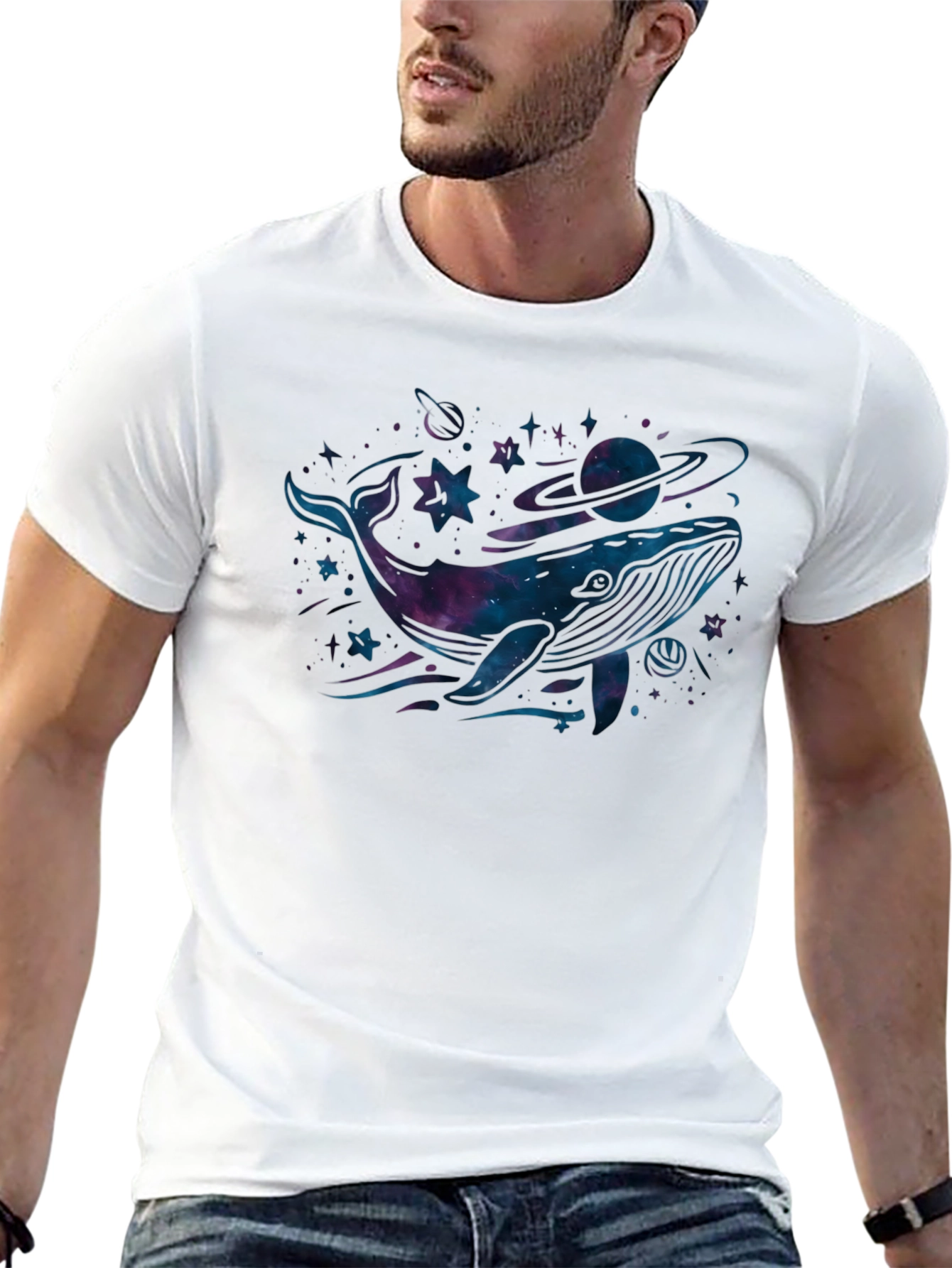 Cosmic Whale Black T-Shirt