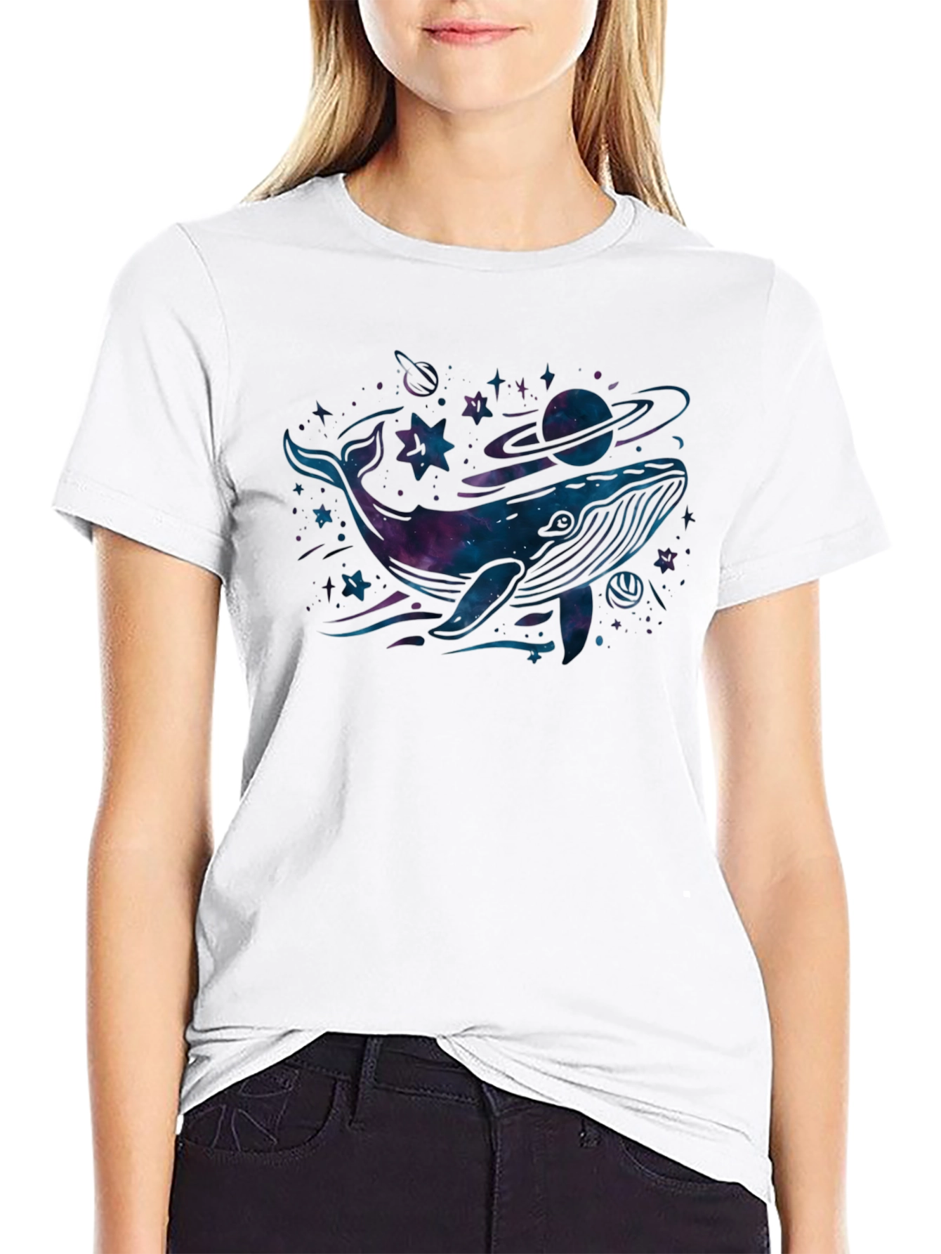 Cosmic Whale Black T-Shirt