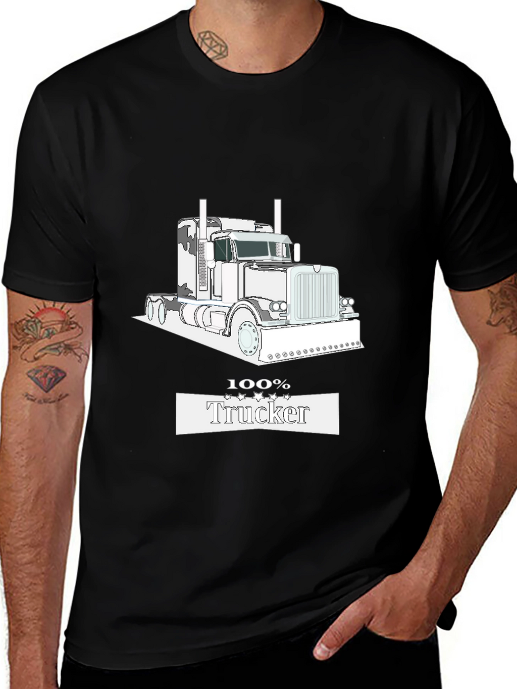 100% Trucker Black T-Shirt