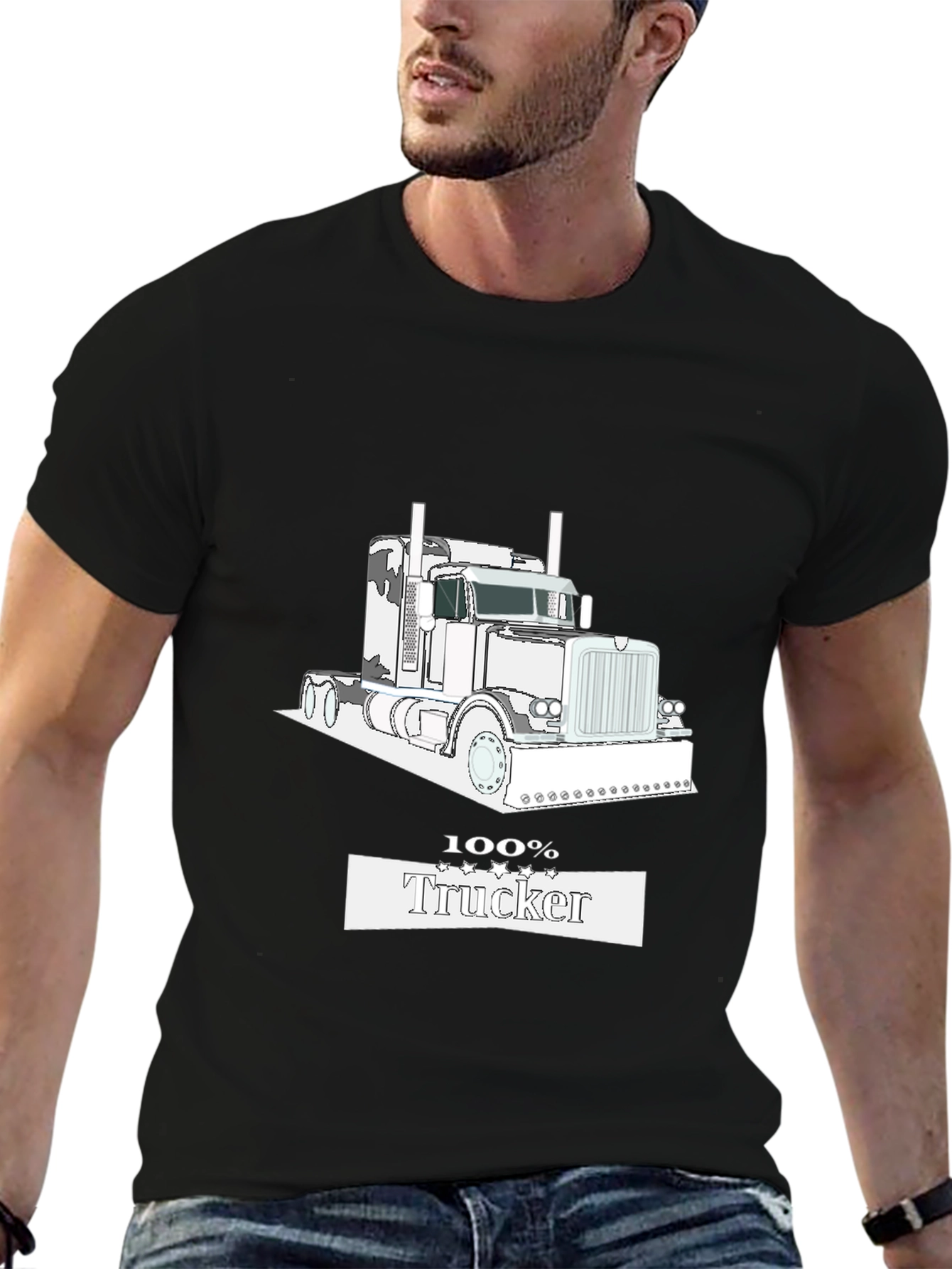 100% Trucker Black T-Shirt