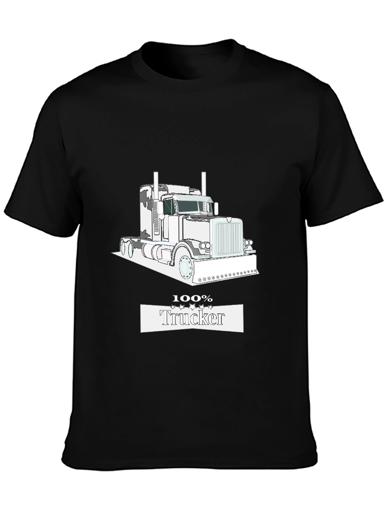100% Trucker Black T-Shirt