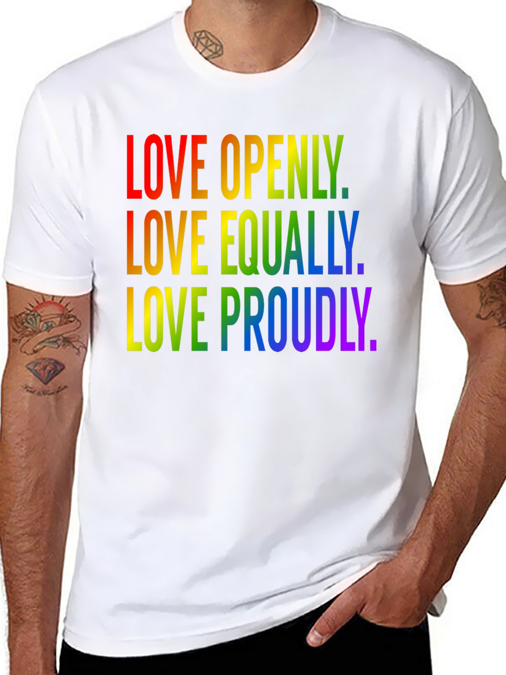 Love Pride T-Shirt LGBTQ+ Rainbow Equality Tee