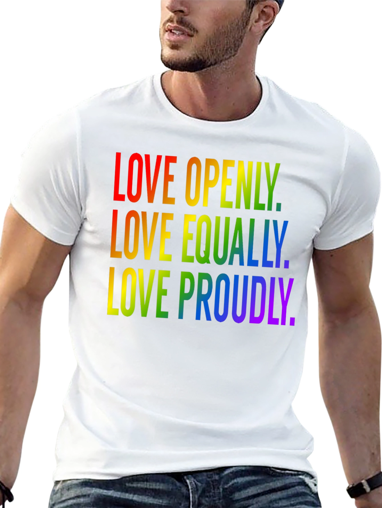 Love Pride T-Shirt LGBTQ+ Rainbow Equality Tee