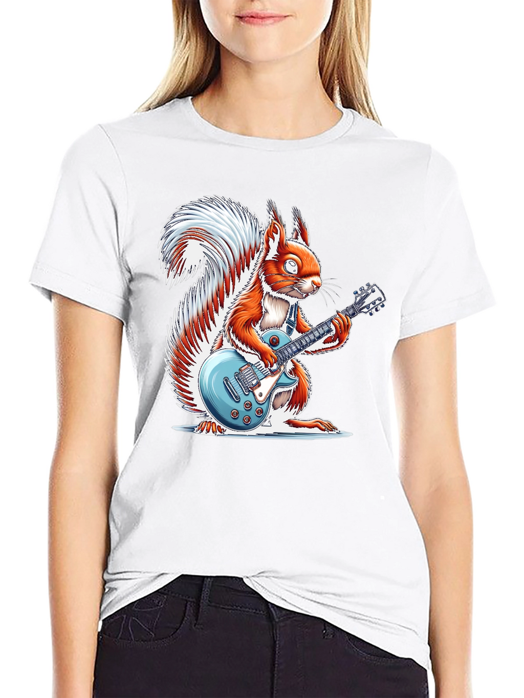 Squirrel Guitarist Graphic T-Shirt