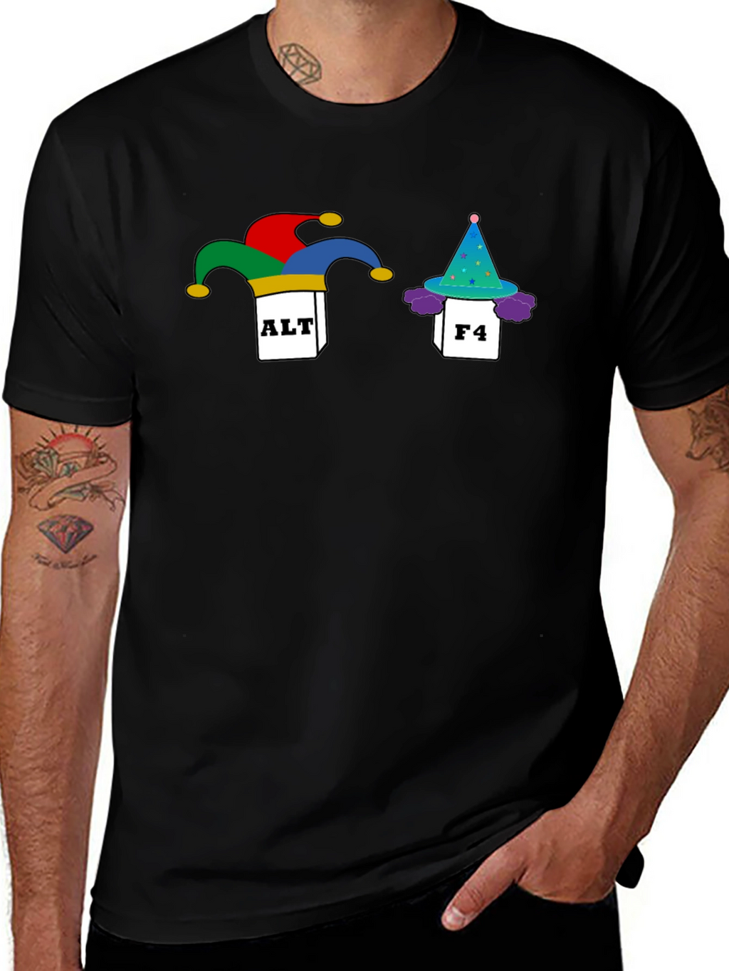 Alt F4 Fool T-Shirt - Black Novelty Graphic Tee