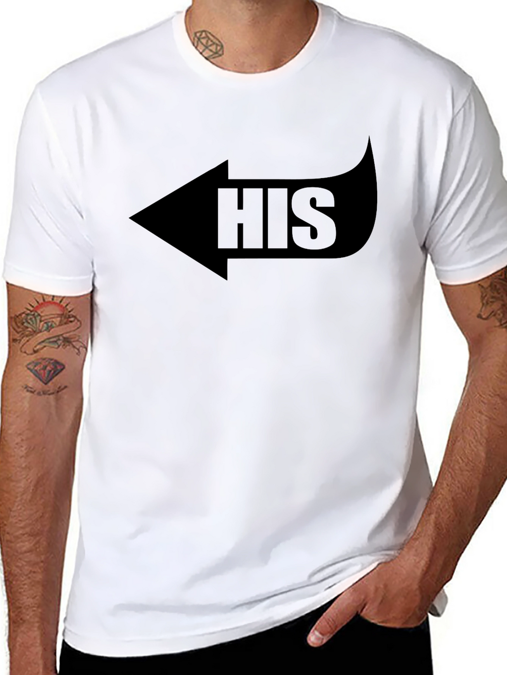 His Arrow Graphic Print Mens Black T-Shirt