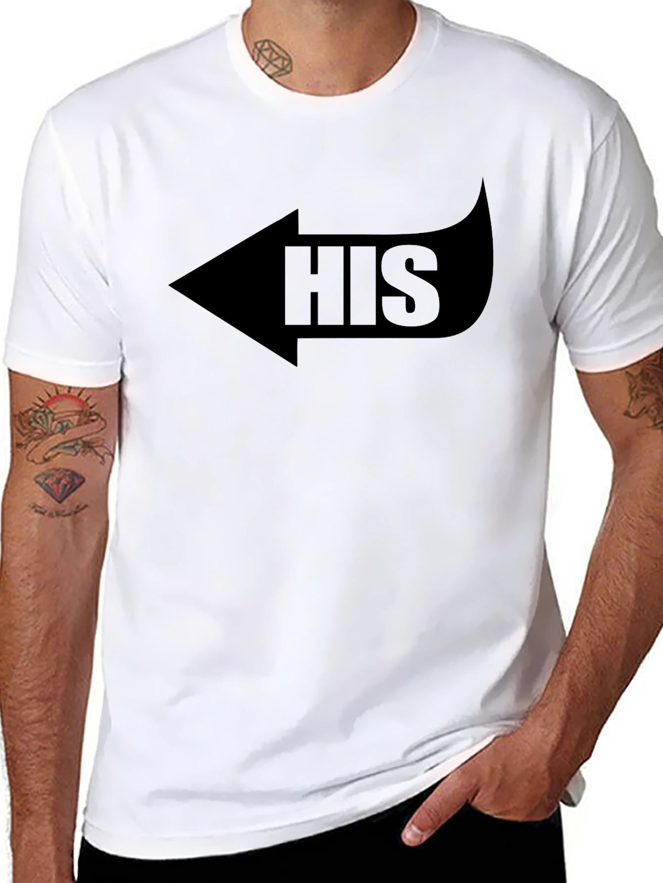 His Arrow Graphic Print Mens Black T-Shirt
