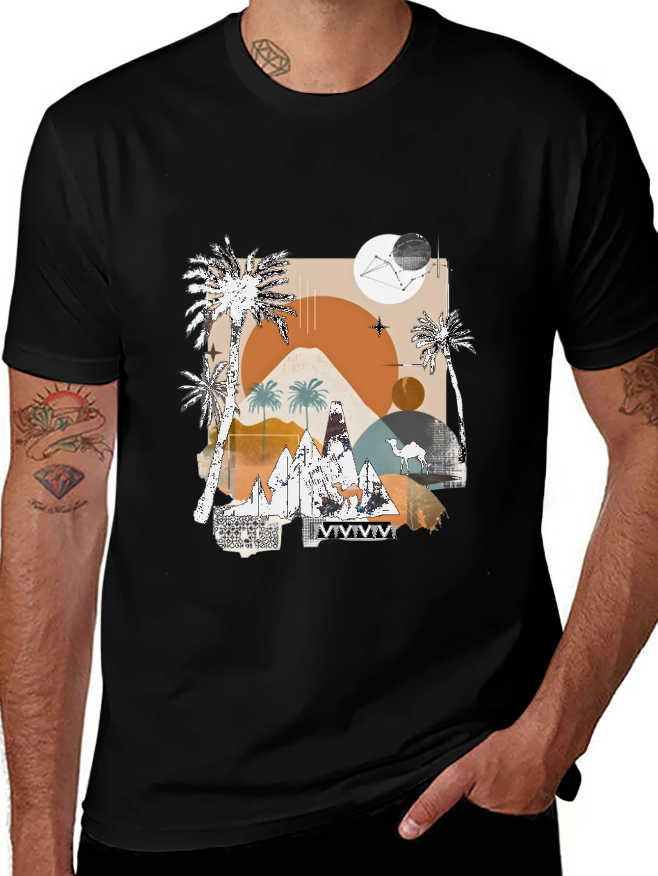 Desert Graphic Tee - Modern Abstract Design