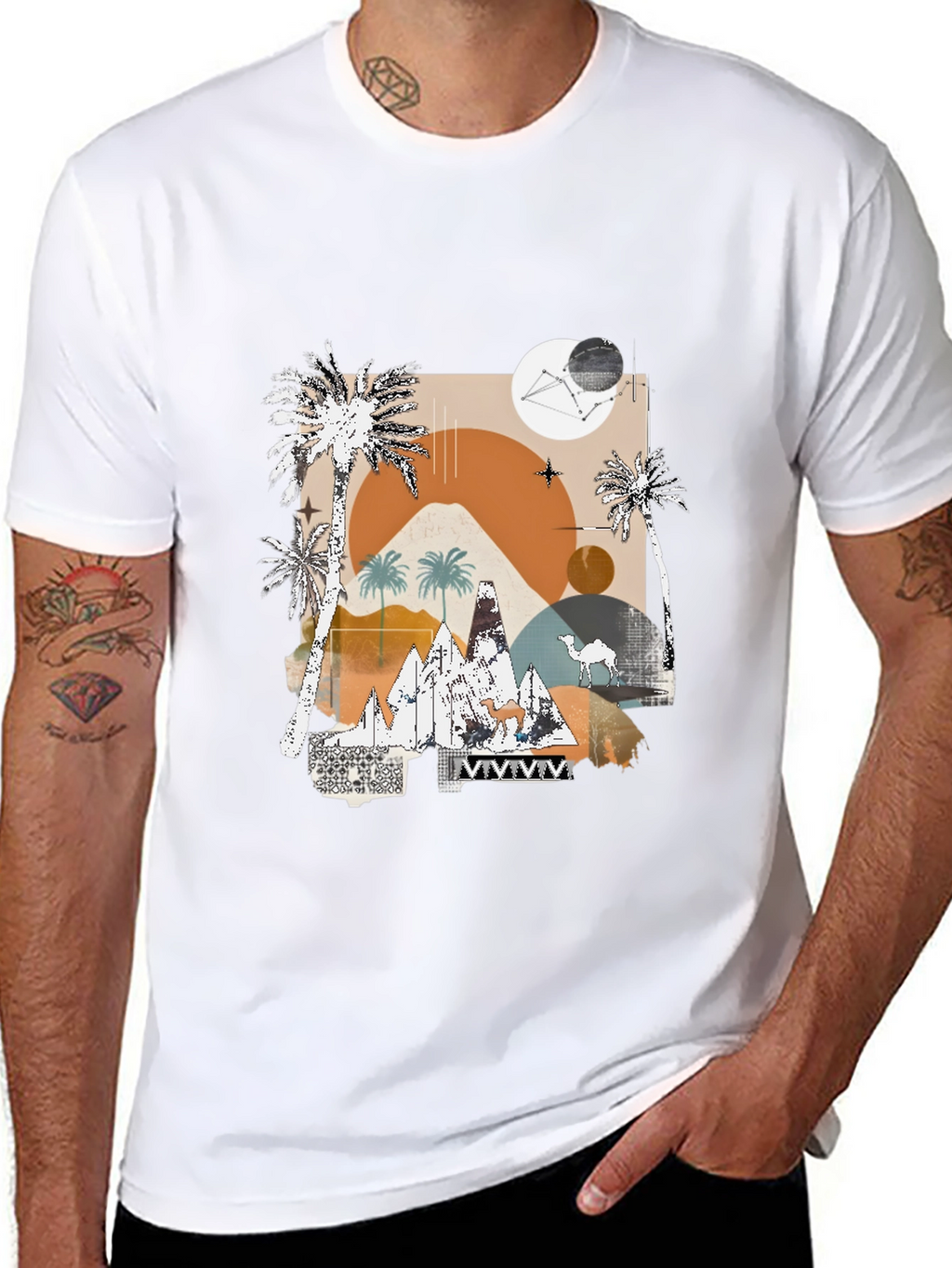 Desert Graphic Tee - Modern Abstract Design