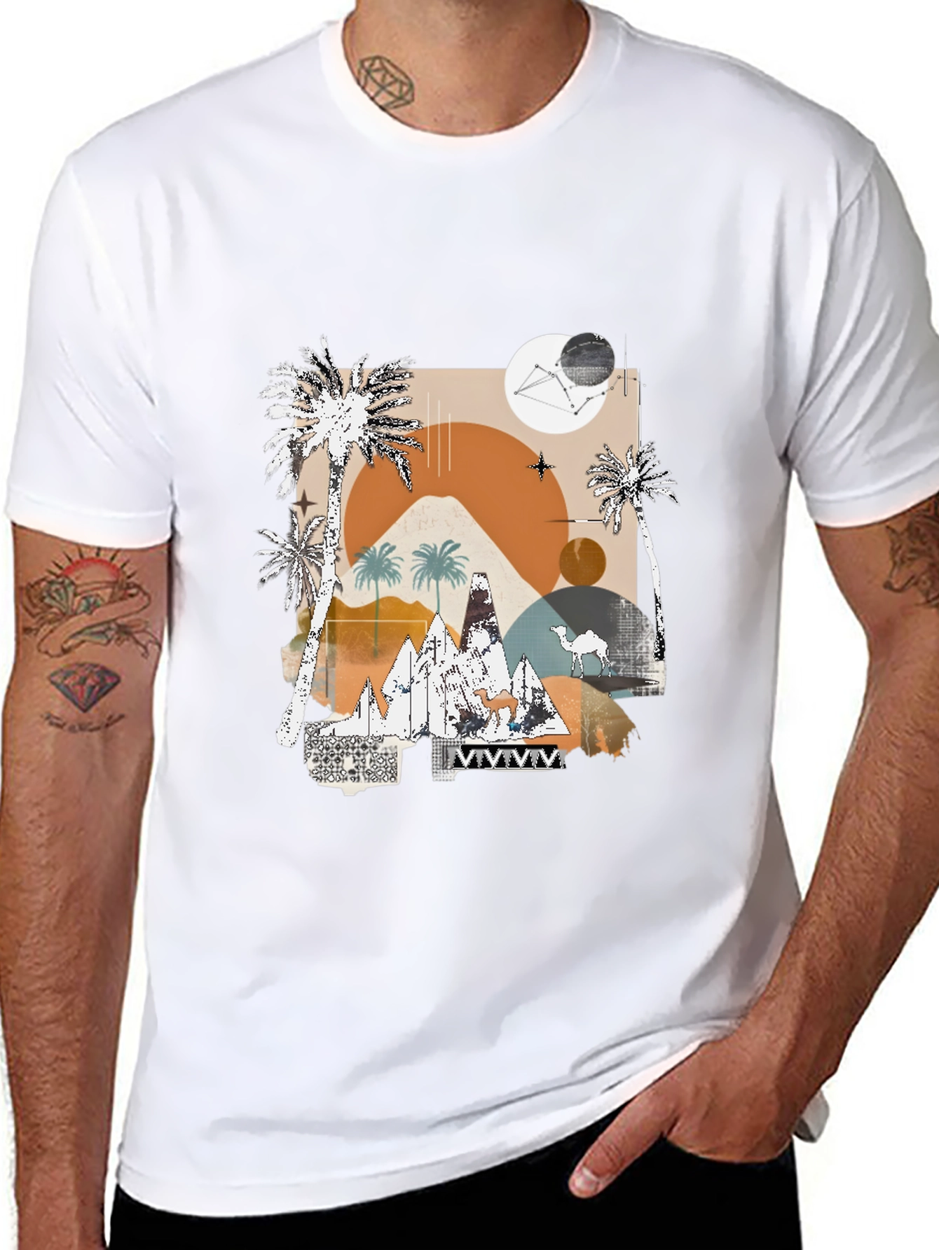 Desert Graphic Tee - Modern Abstract Design