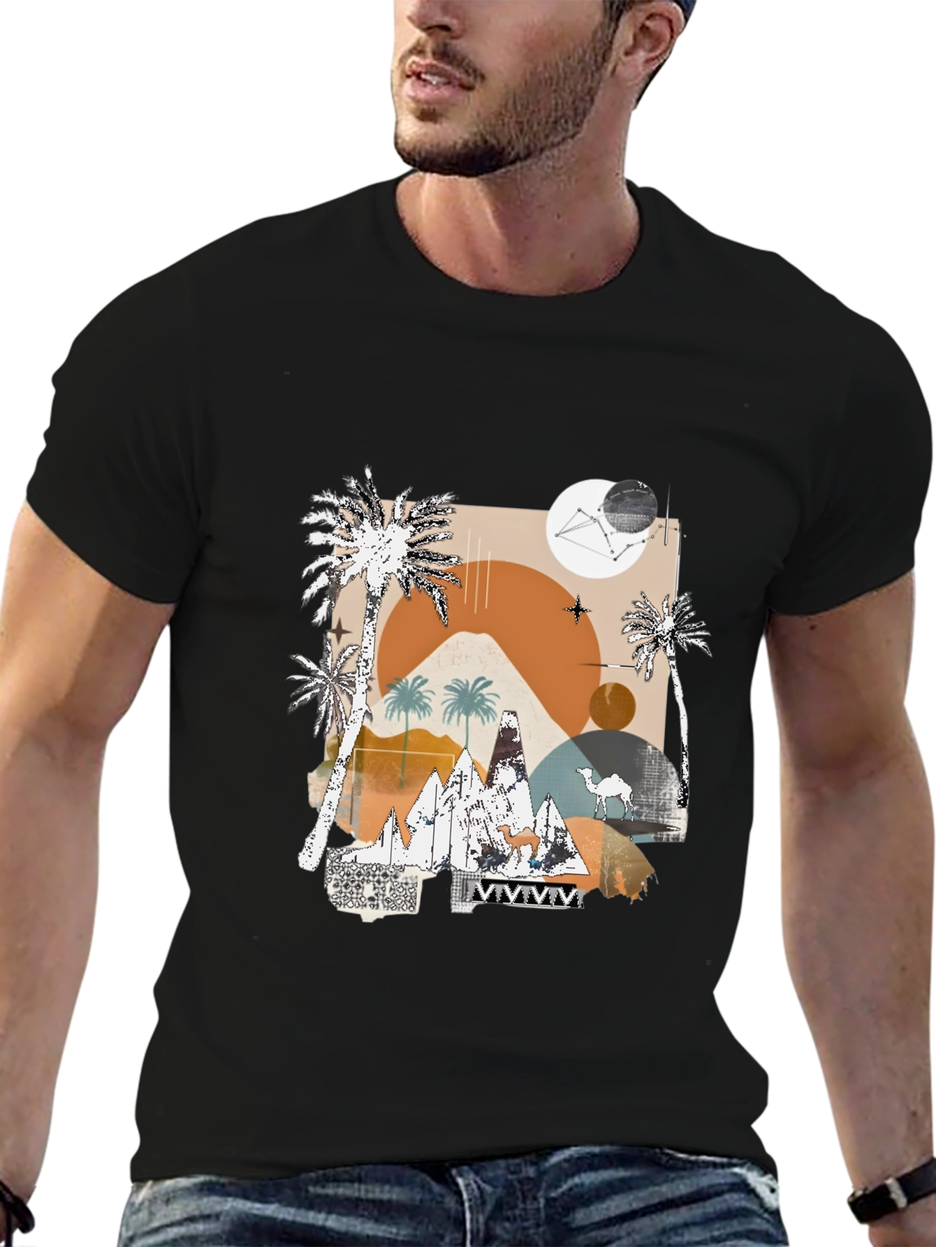Desert Graphic Tee - Modern Abstract Design