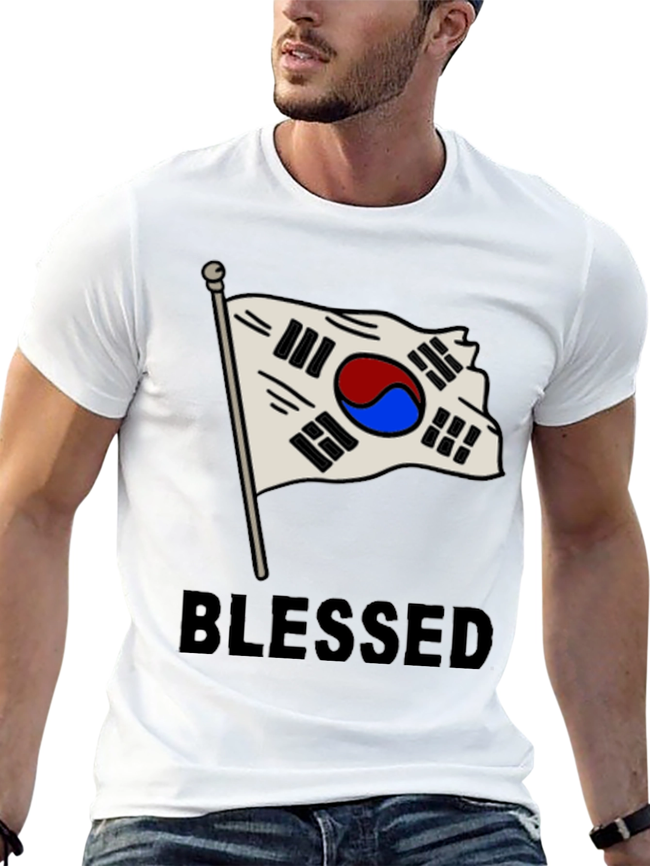 Blessed Korea Flag Graphic T-Shirt