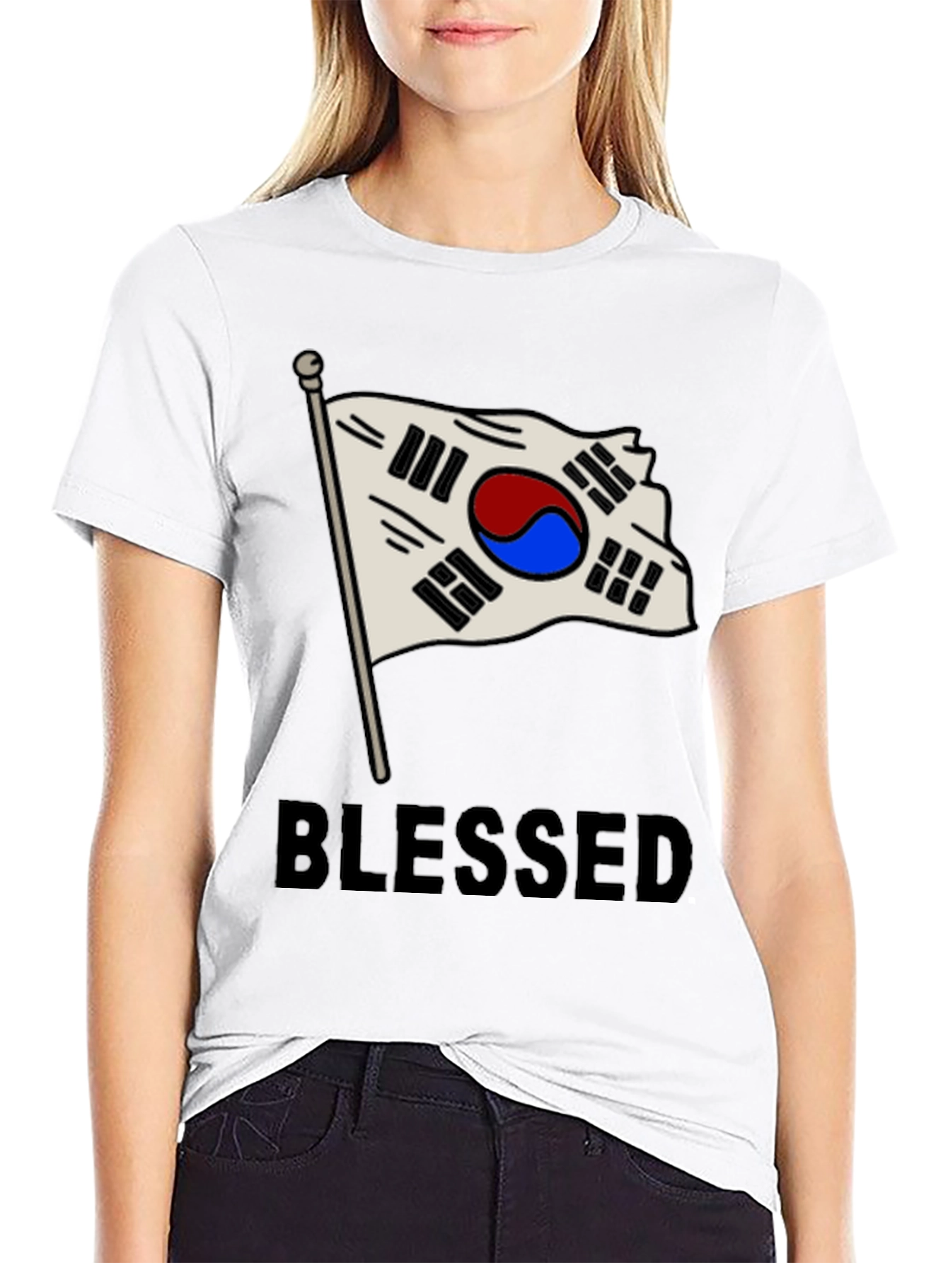 Blessed Korea Flag Graphic T-Shirt