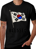 Blessed Korea Flag Graphic T-Shirt