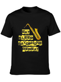 Eat Sleep Saxophone Repeat Black T-Shirt