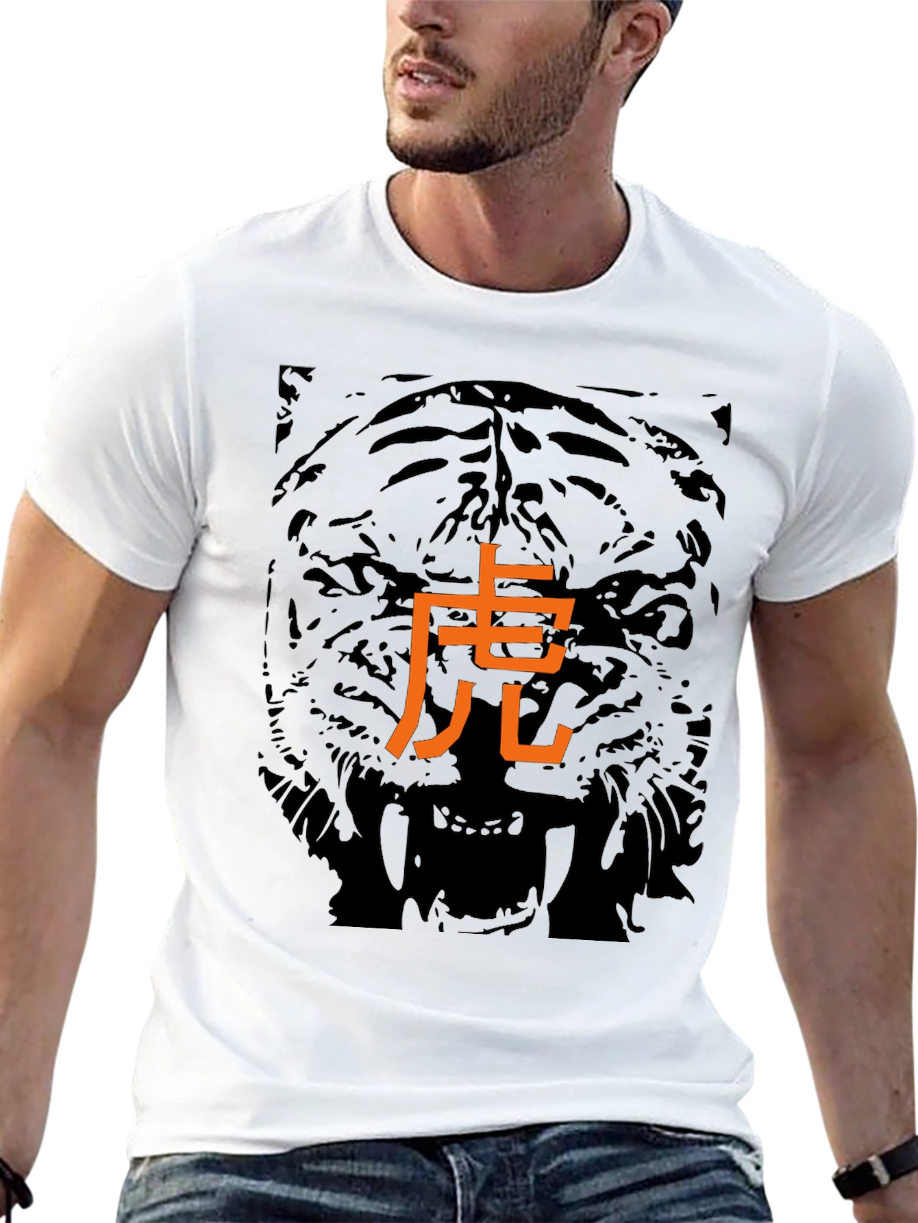 Tiger Kanji Graphic Tee - Black