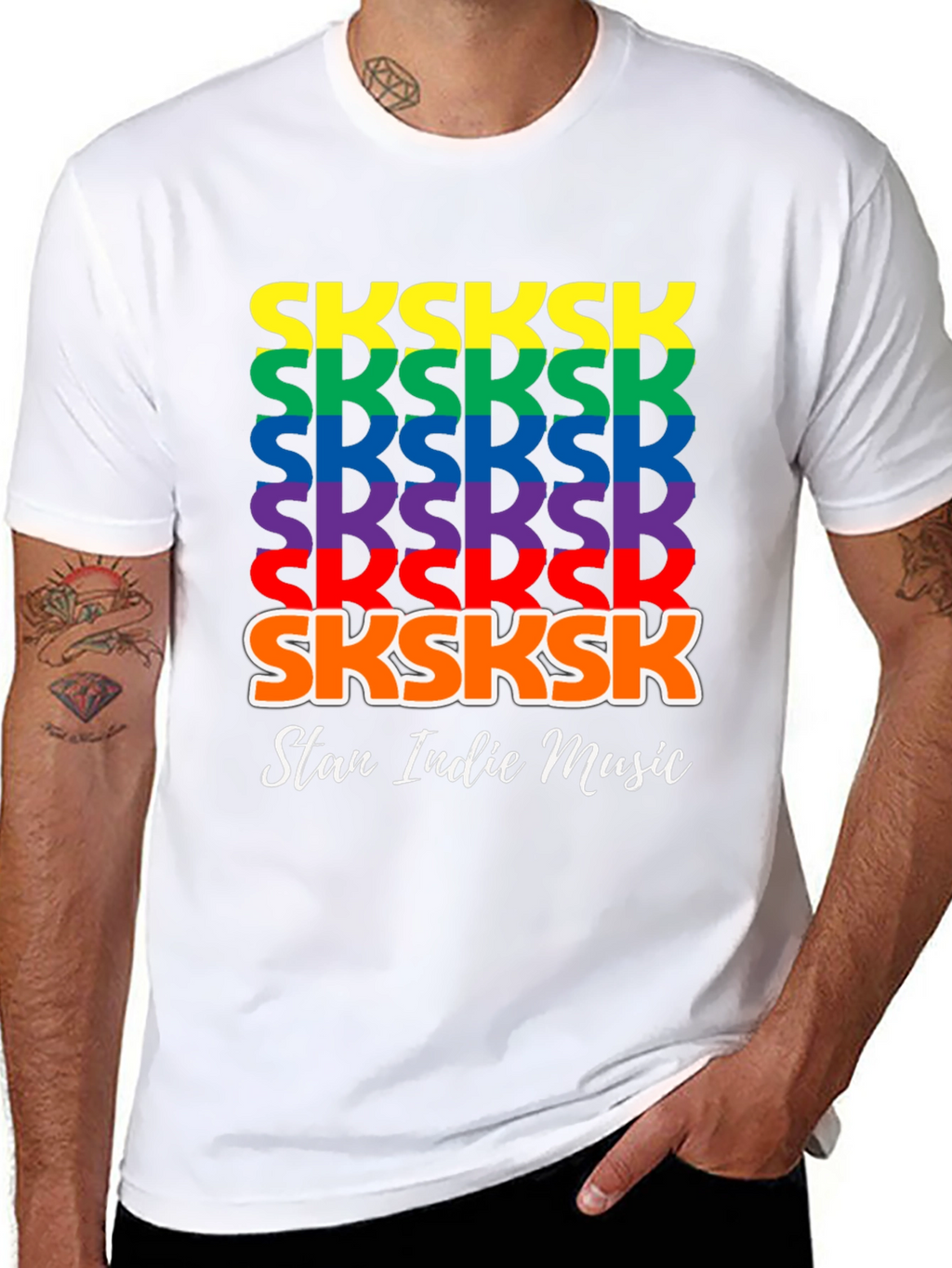 SKSKSK Rainbow T-Shirt - Stan Indie Music Tee