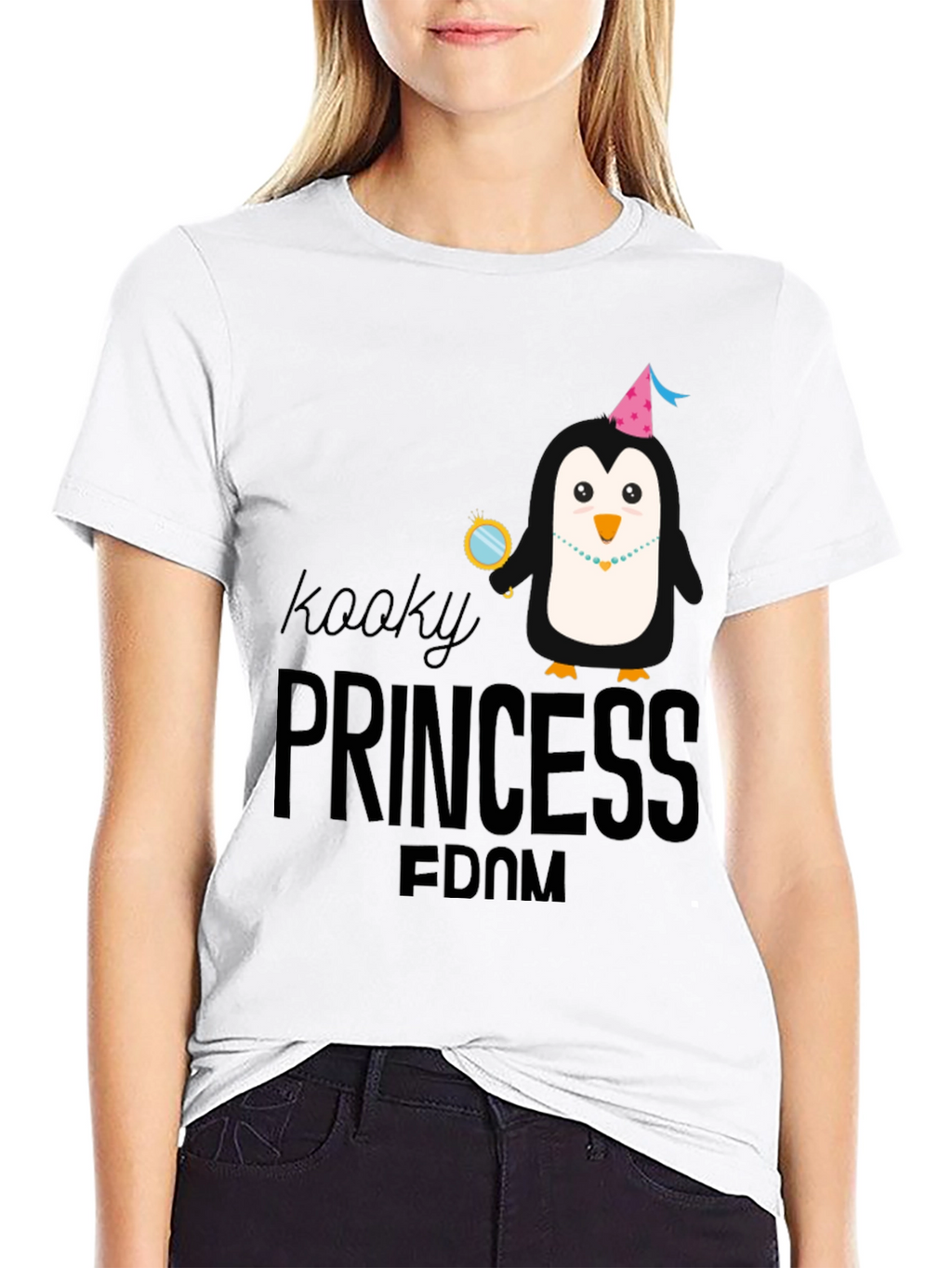 Kooky Princess Penguin Graphic Tee - Black