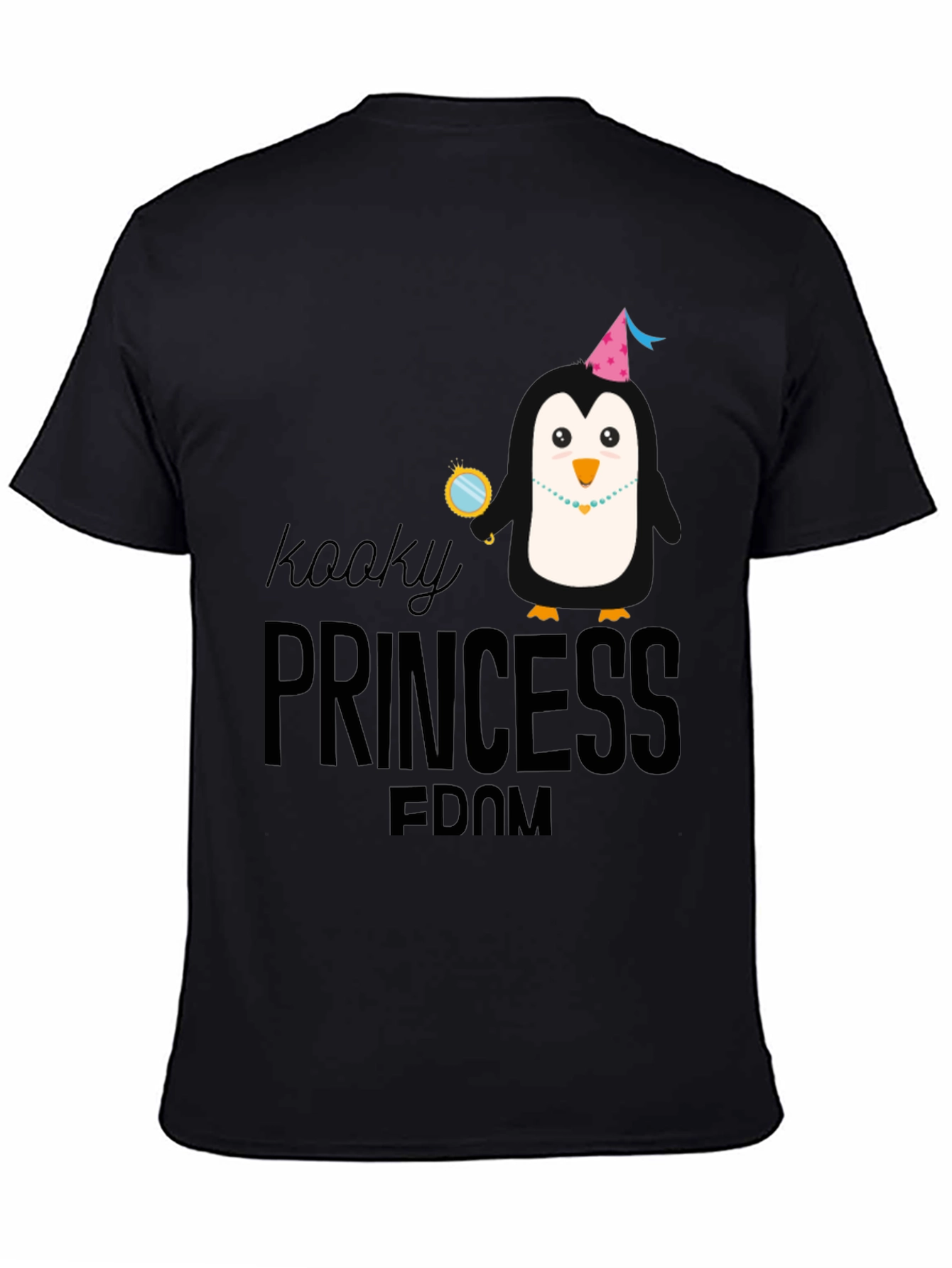 Kooky Princess Penguin Graphic Tee - Black