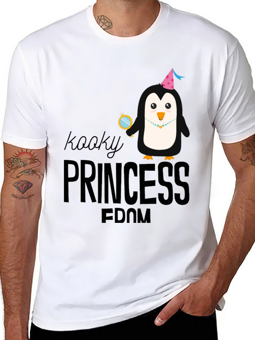 Kooky Princess Penguin Graphic Tee - Black
