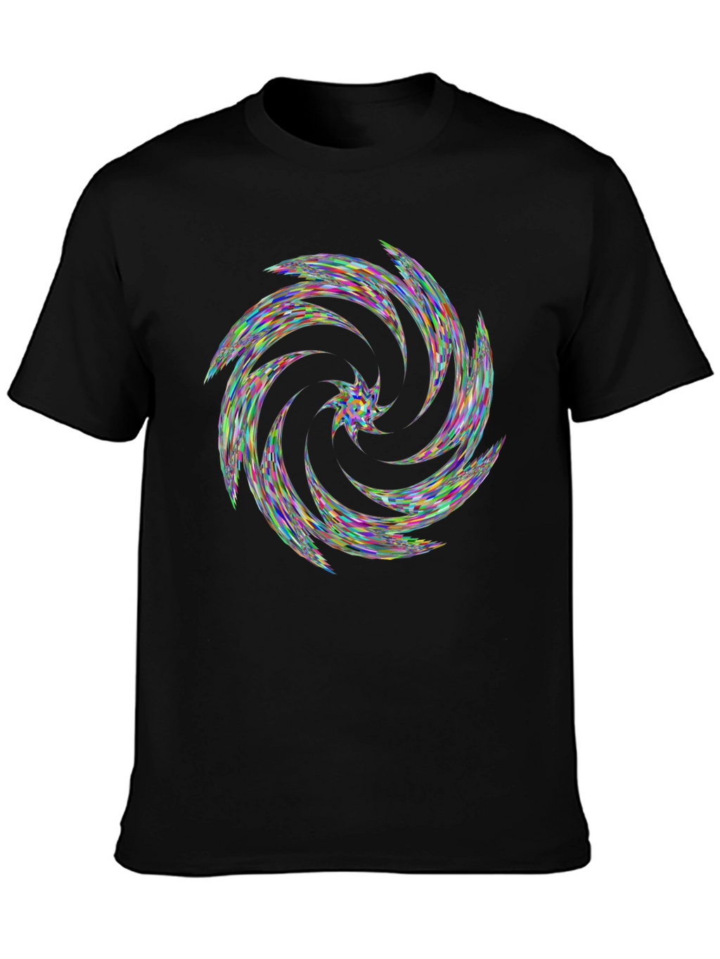 Kaleidoscope Swirl Black T-Shirt