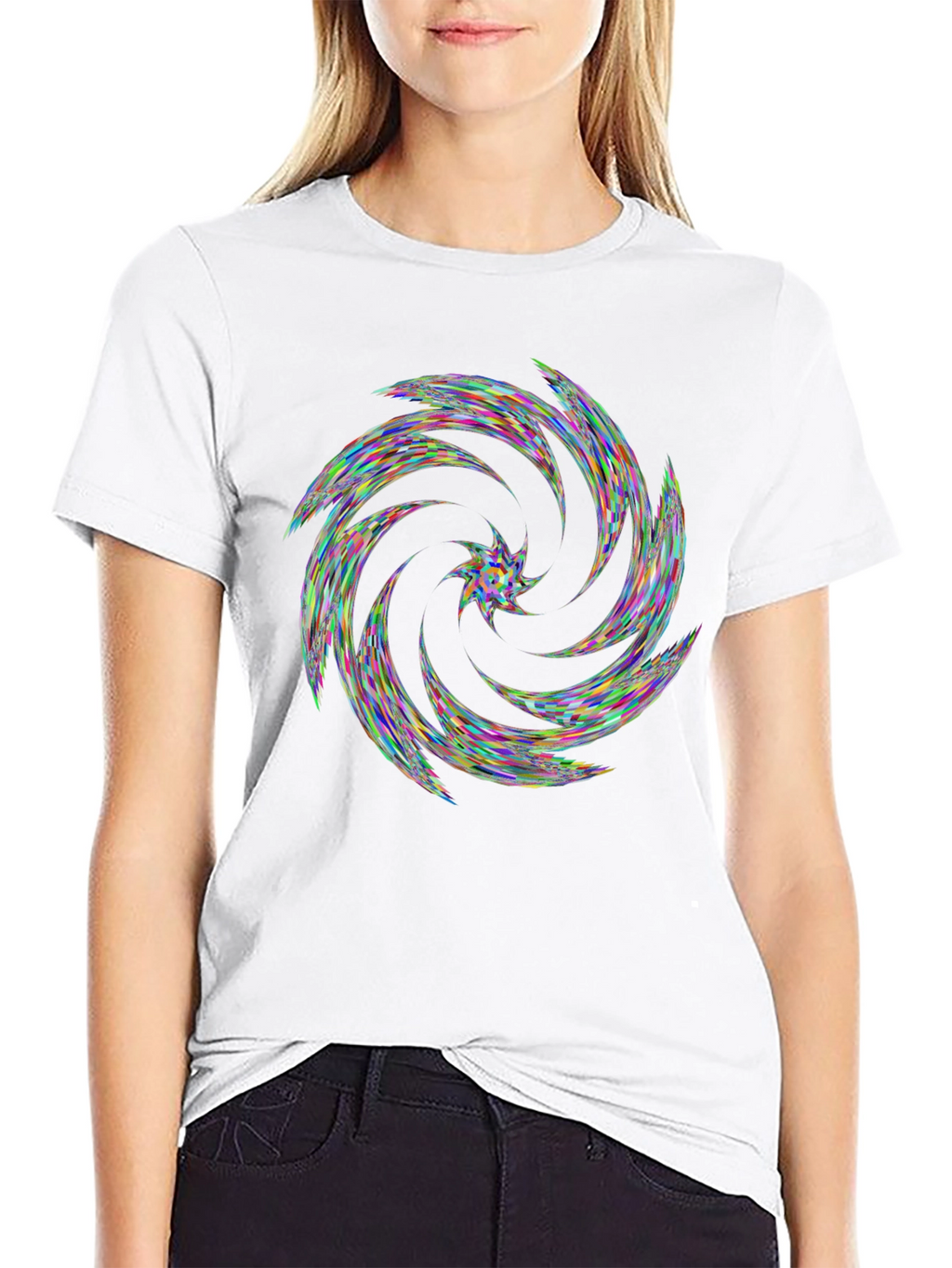 Kaleidoscope Swirl Black T-Shirt