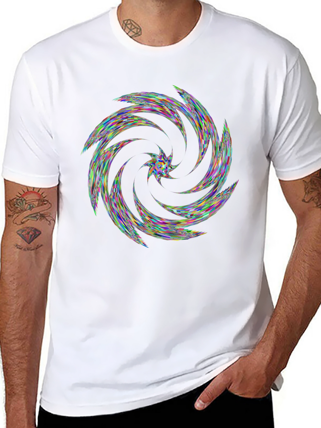 Kaleidoscope Swirl Black T-Shirt