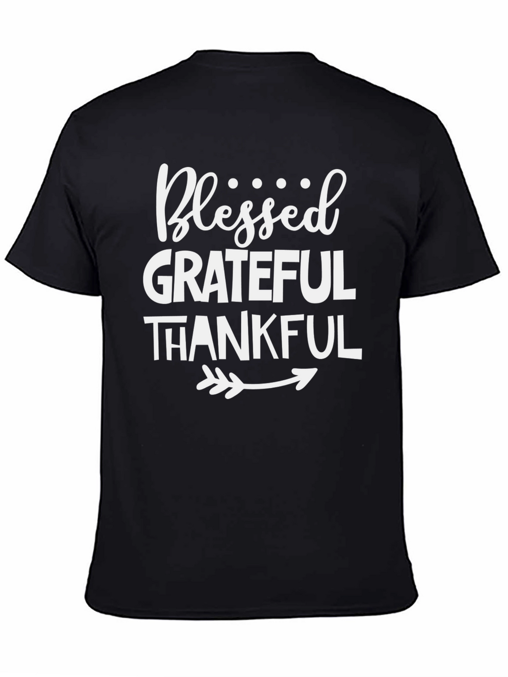 Blessed Grateful Thankful Graphic Tee - Black
