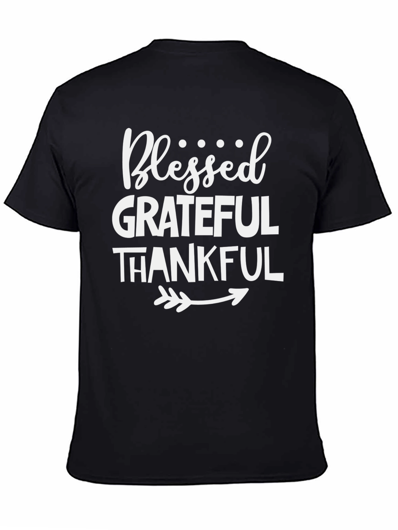 Blessed Grateful Thankful Graphic Tee - Black