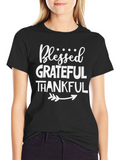 Blessed Grateful Thankful Graphic Tee - Black