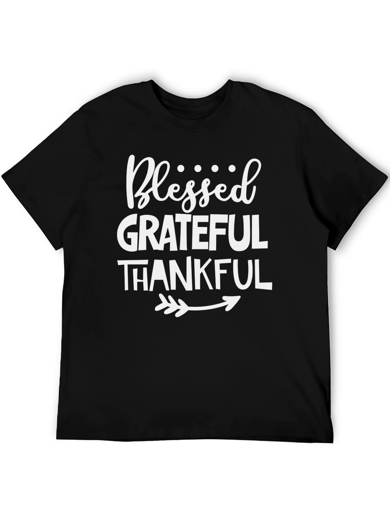 Blessed Grateful Thankful Graphic Tee - Black