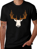 Deer Graphic Tee - Antler Design