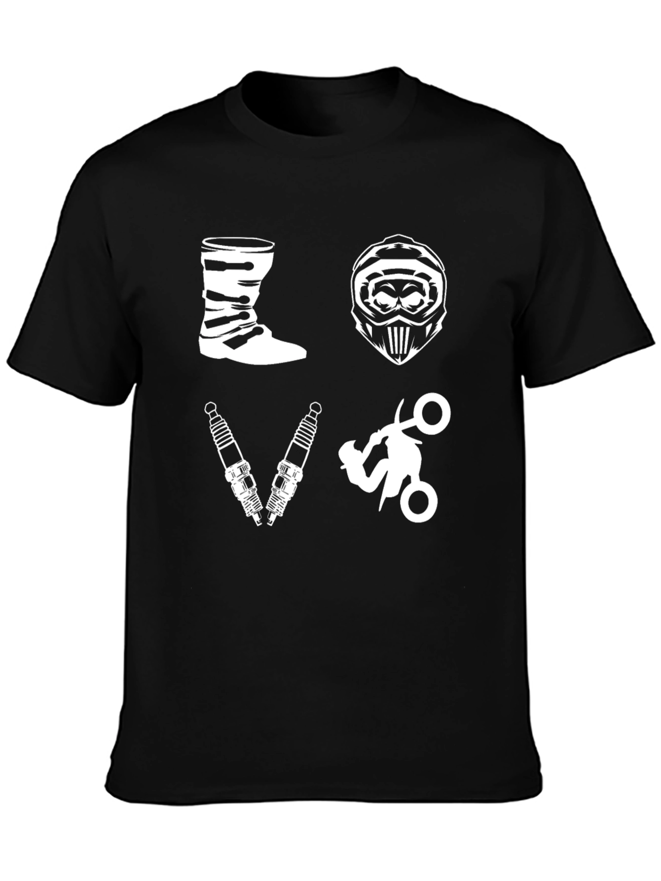 Moto Love Black Graphic T-Shirt